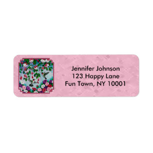 Hummingbirds and Flowers Pink Label