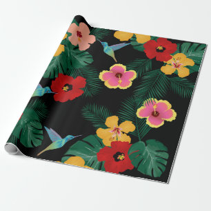 Hummingbirds and Flowers Wrapping Paper