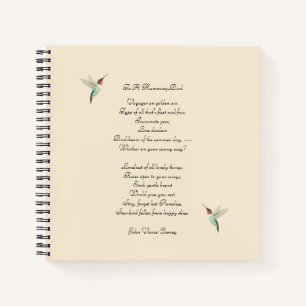 Hummingbirds and John Vance Cheney Quote Notebook