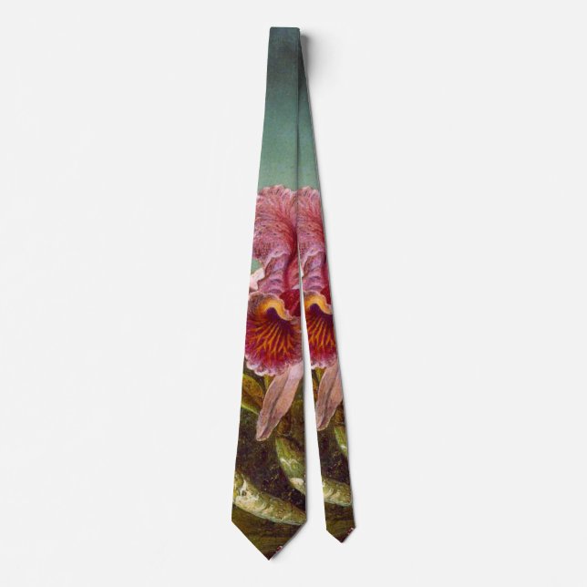 Hummingbirds and Orchid 1871 Tie (Front)