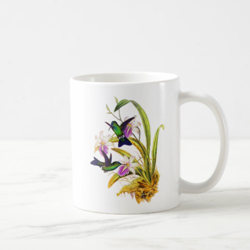Hummingbirds and Purple Orchids Coffee Mug