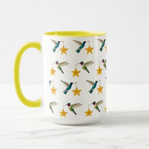 Hummingbirds and Stars Two_Tone Coffee Mug