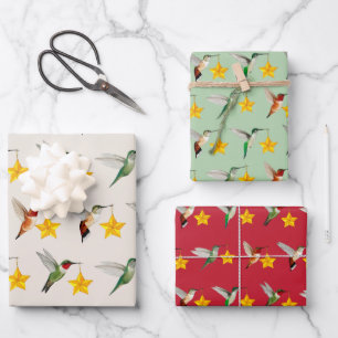 Hummingbirds and Stars Wrapping Paper Sheets