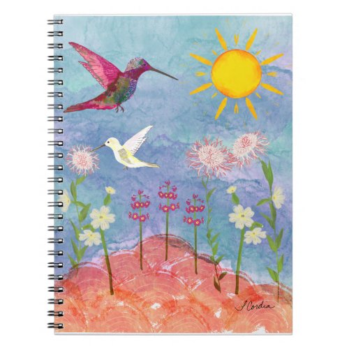 Hummingbirds and Sunshine Spiral Notebook 
