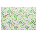 Hummingbirds and tropical leaves fabric