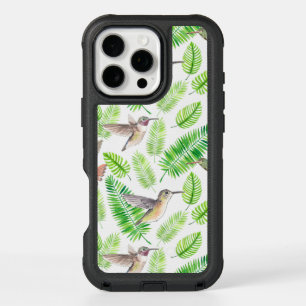 Hummingbirds and tropical leaves iPhone 16 pro max case