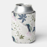 Hummingbirds and white flowers. can cooler