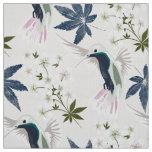 Hummingbirds and white flowers. fabric