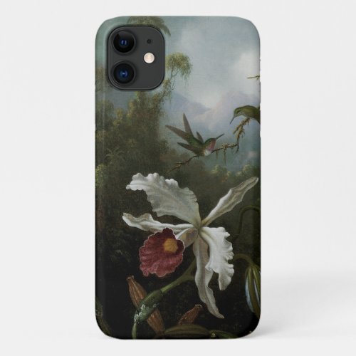 Hummingbirds and White Orchid by Martin J Heade iPhone 11 Case