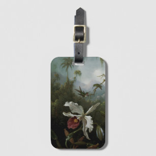 Hummingbirds and White Orchid by Martin J. Heade Luggage Tag