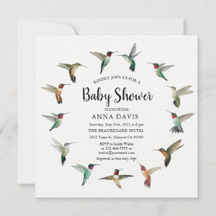 Hummingbirds Baby Shower Invitation