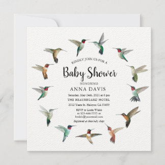 Hummingbirds Baby Shower Invitation