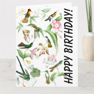 Hummingbirds Birthday Big Greeting Card
