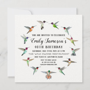 Hummingbirds Birthday Invitation