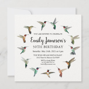 Hummingbirds Birthday Invitation