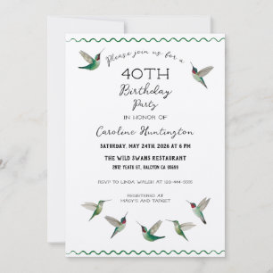 Hummingbirds Birthday Invitation