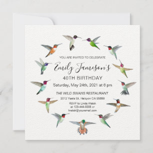 Hummingbirds Birthday Invitation