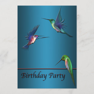 Hummingbirds Birthday Party Invitation Template