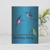 Hummingbirds Birthday Party Invitation Template (Standing Front)