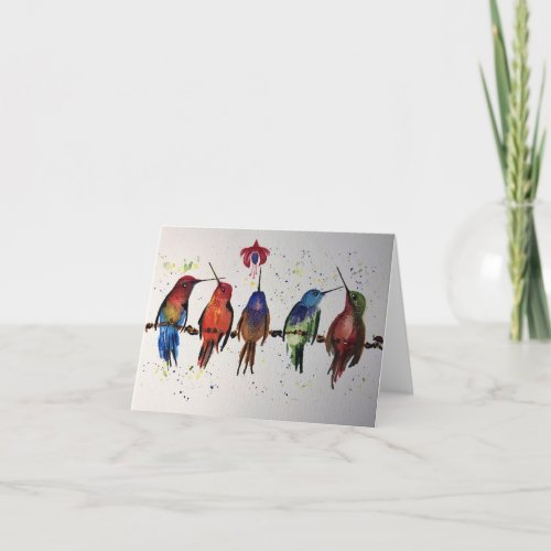 Hummingbirds _ Blank inside Greeting Card