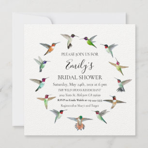 Hummingbirds Bridal Shower Invitation