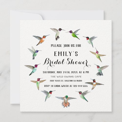 Hummingbirds Bridal Shower Invitation