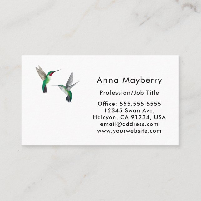 Hummingbirds Business Card (Front)