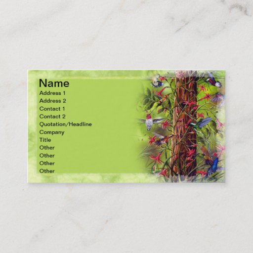 Customizable Hummingbirds Business Card
