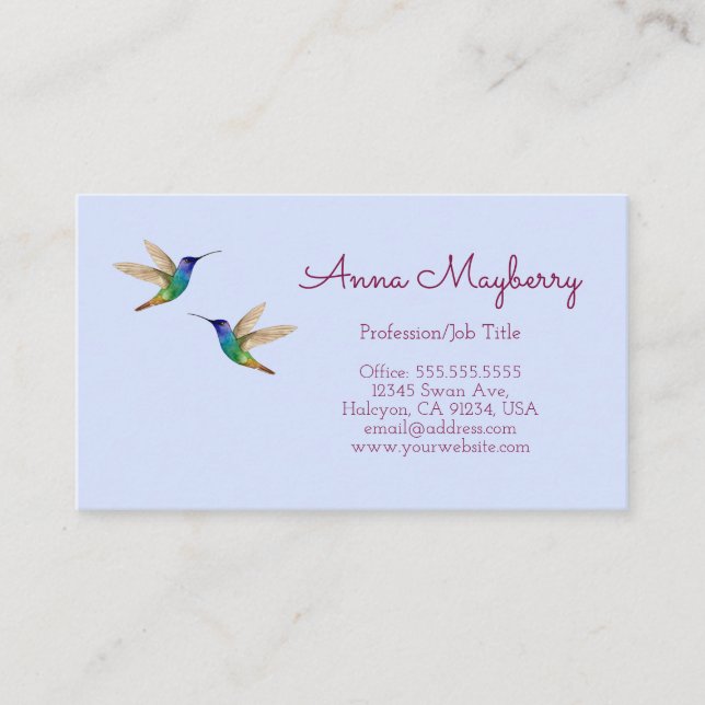 Hummingbirds Business Card (Front)