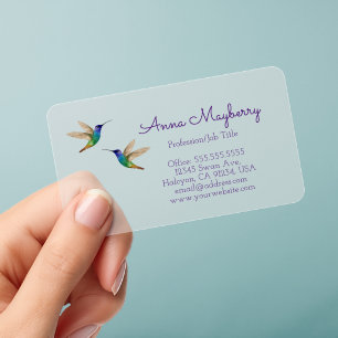 Hummingbirds Business Card Clear Business Cards