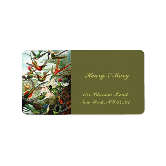 Hummingbirds by Ernst Haeckel Label (Front)