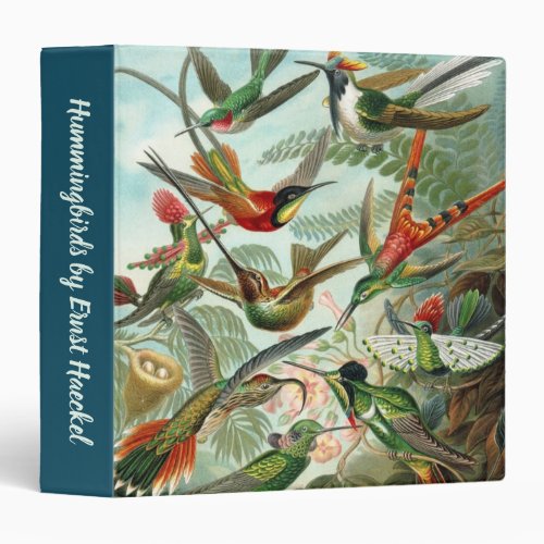 Hummingbirds by Ernst Haeckel Vintage Birds Trees 3 Ring Binder