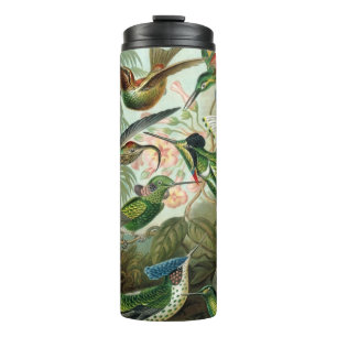 Hummingbirds by Ernst Haeckel, Vintage Birds Trees Thermal Tumbler