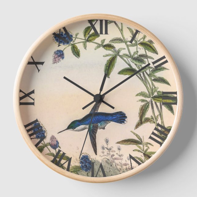 Hummingbirds by John Gould Clock (Front)