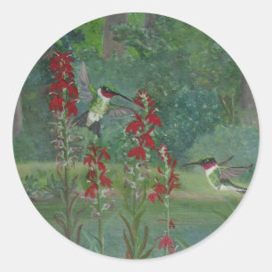 Hummingbirds by the Pond Sticker