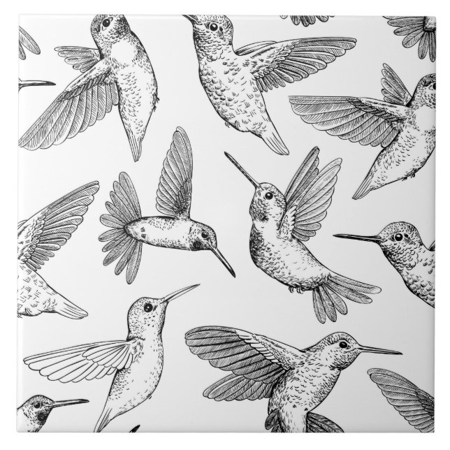 Hummingbirds Ceramic Tile (Front)
