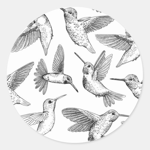 Hummingbirds Classic Round Sticker