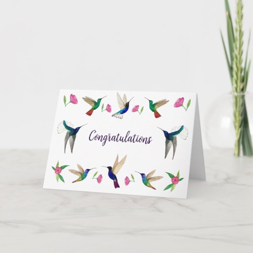  Hummingbirds Congratulations Card