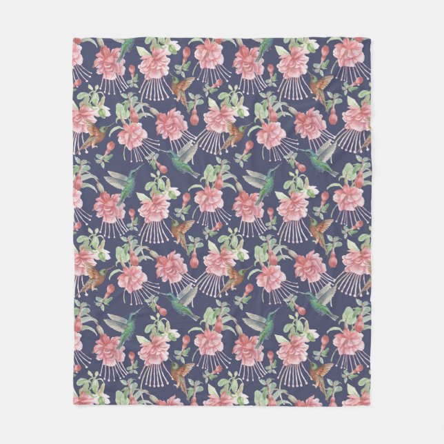 Hummingbirds Fleece Blanket (Front)