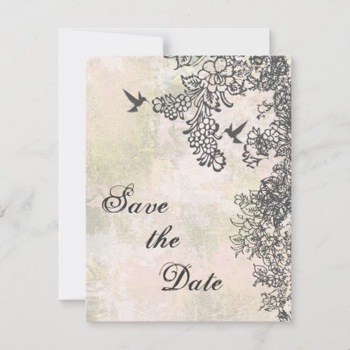 Hummingbirds Floral Save the Date Wedding Notice