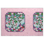 Hummingbirds Flower Garden Pink Pillow Size Fabric