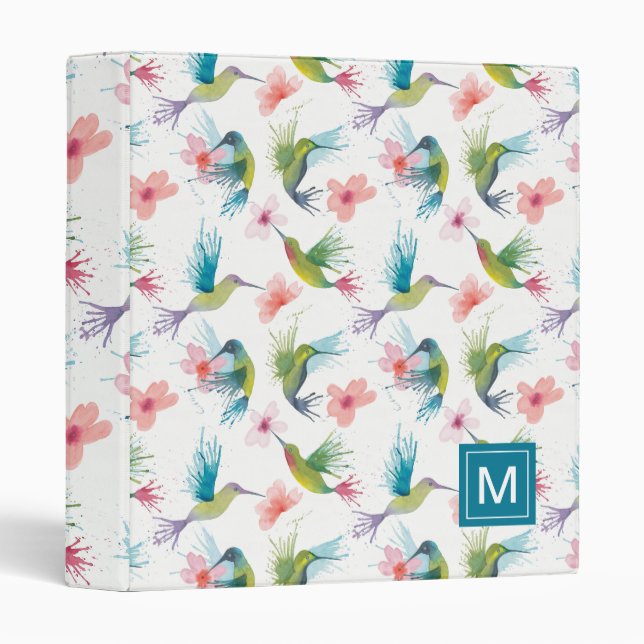 Hummingbirds & Flowers 3 Ring Binder (Front/Spine)
