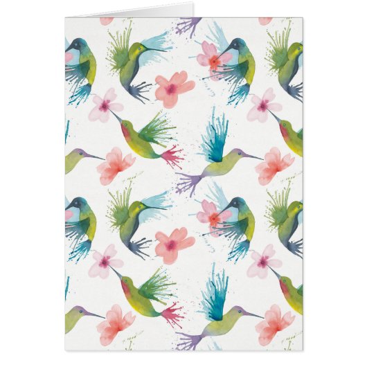 Hummingbirds & Flowers Cards (Front)