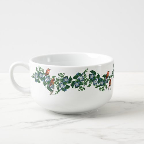 Hummingbirds Flowers Floral Birds Soup Mug Bowl