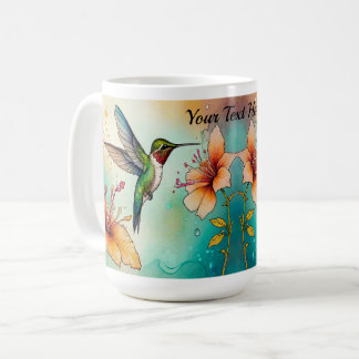 Hummingbirds Flowers Personalize Coffee Mug