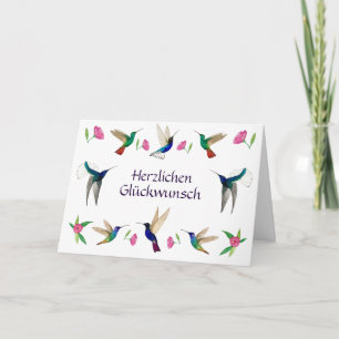  Hummingbirds Herzlichen Glückwunsch Card