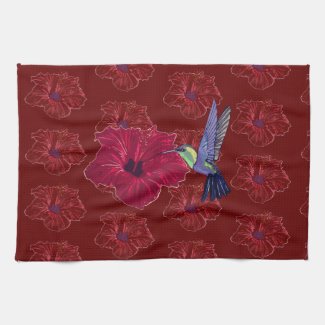 Hummingbirds Hibiscus Floral Art