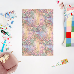 Hummingbirds Hibiscus Waterfall Cheerful Rug