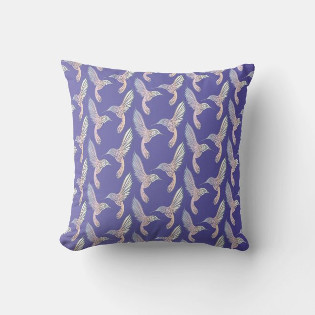 Hummingbirds I Throw Pillow (Front)