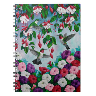 Hummingbirds in Fuchsia Flower Garden Notebook
